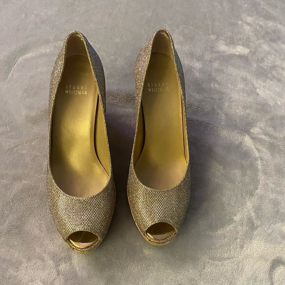 Stuart Weitzman sparkling wedges, size 6,5 - Picture 2 of 12